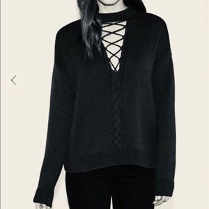 Kendall + Kylie | Lace Up Sweater